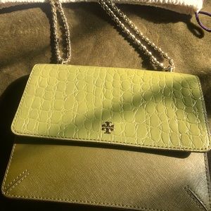 Robinson Croc Embossed Chain Shoulder Bag